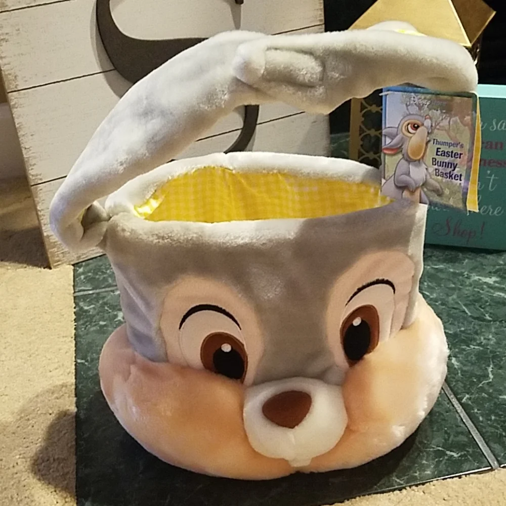 Disney Thumper's Easter Bunny Basket New Bambi Rabbit Plush